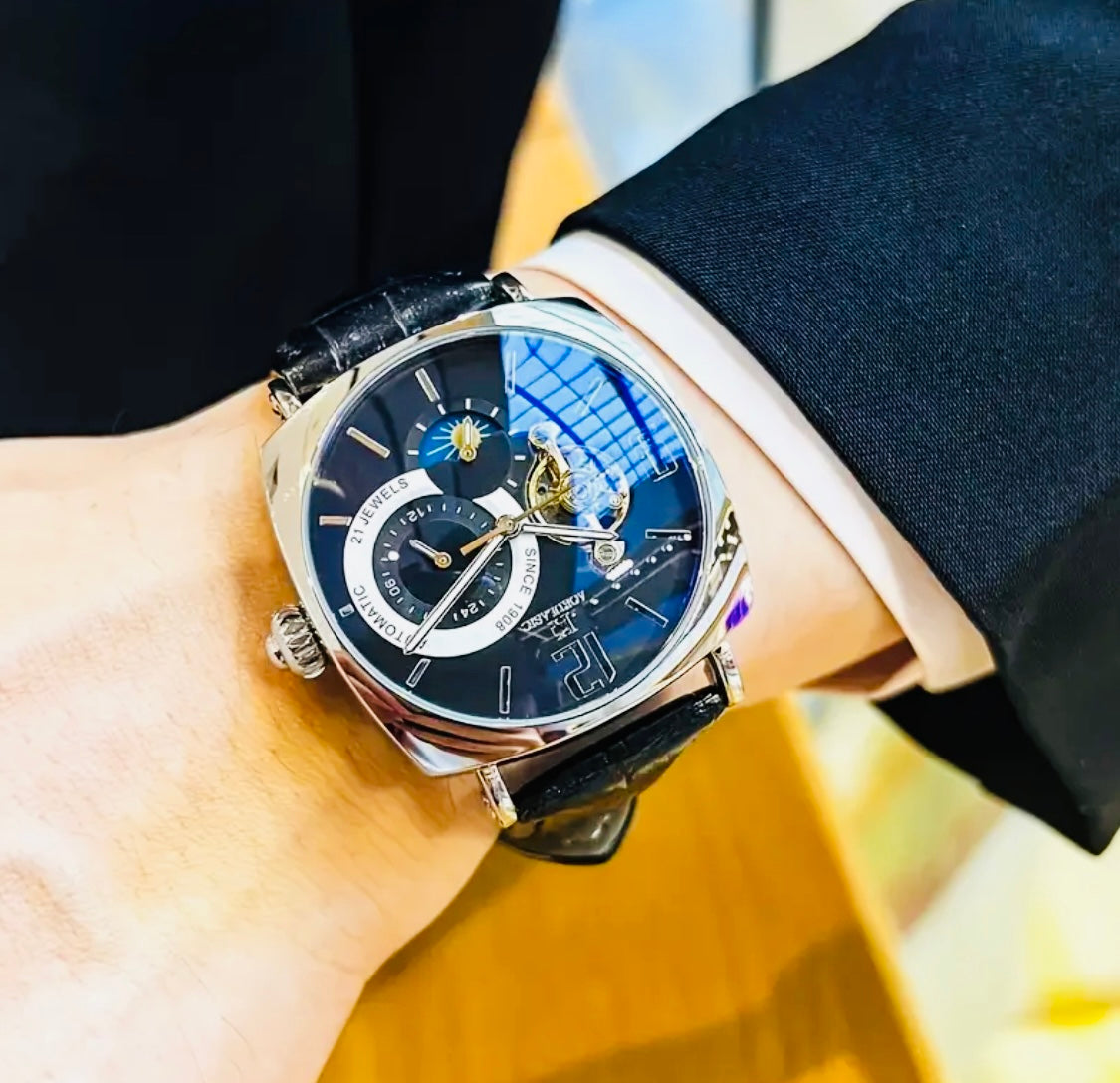 Hermoso Reloj Mecánico Automático Tourbillon! Multifuncional- 💯% Original