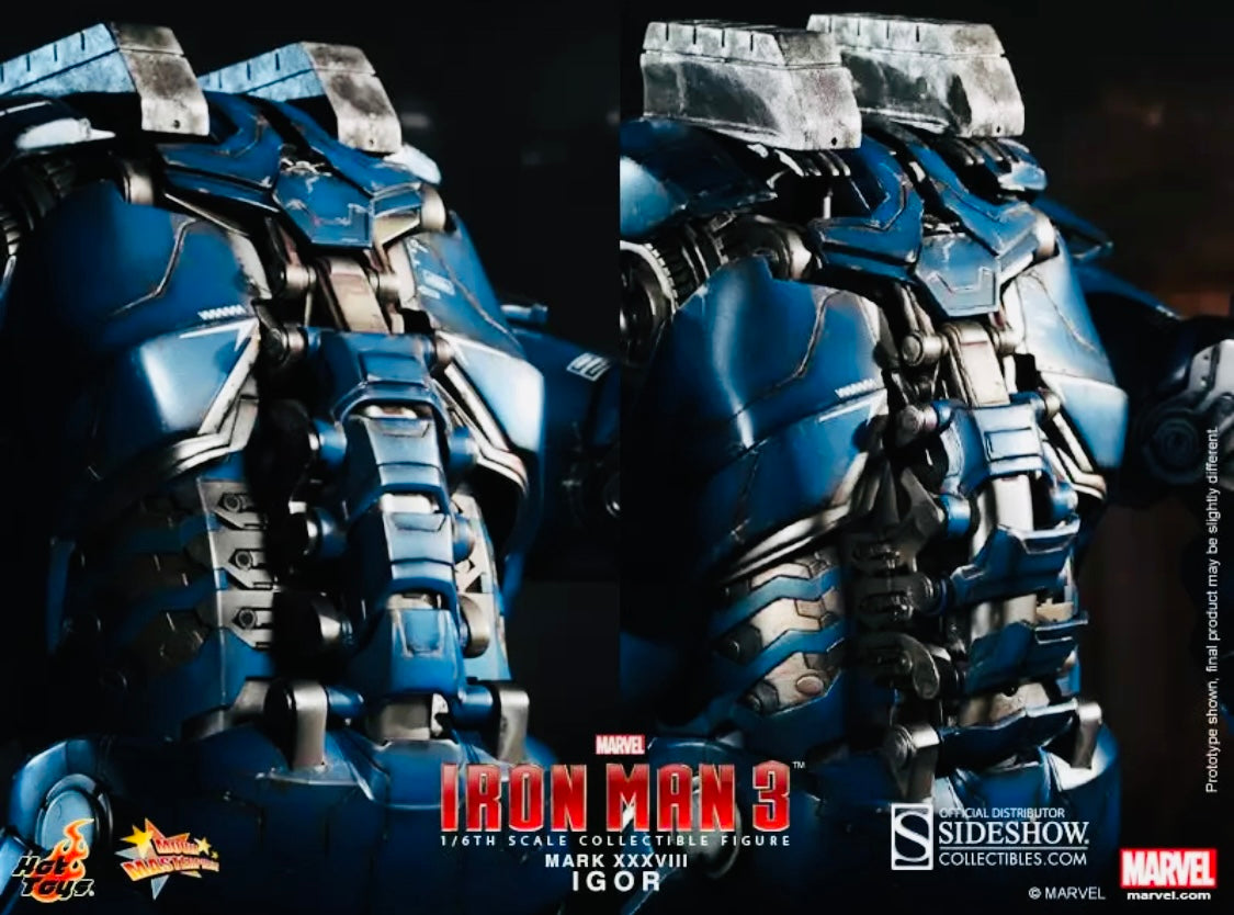 Obra maestra de la película Iron Man
Mark 38 (Igor)
-Género: Figura -Fabricante: HOT TOYS -Tamaño: escala 1/6 (altura total aprox. 430 mm) -Apareció en: Iron Man 3 [

Condición del producto] Nuevo en cajas 

Luces Led 

💯 % se puede posar en cualqui