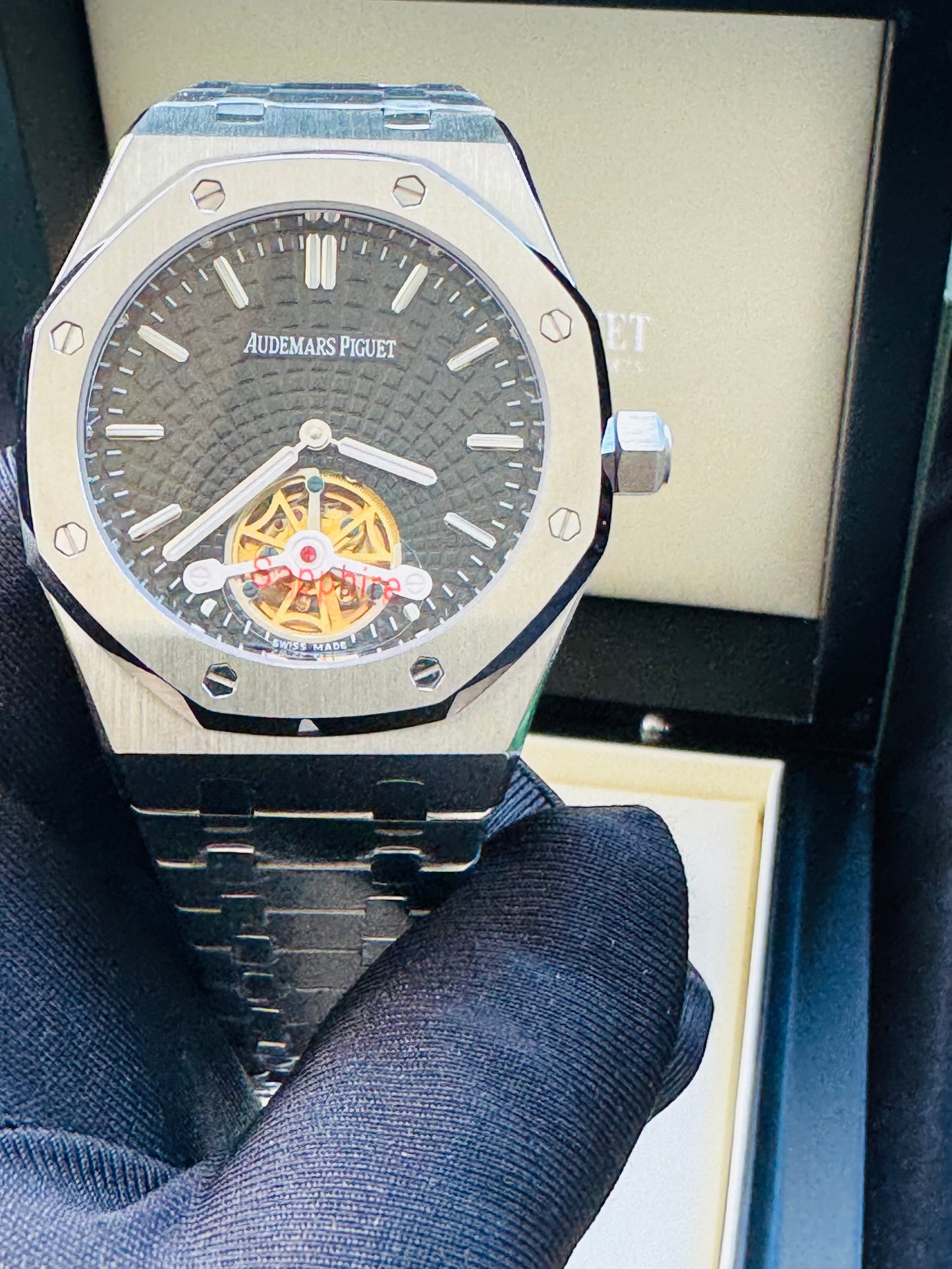 Increíble Reloj Audemars P. ROYAL OAK Automático Mecánico-Tourbillon-Máximo lujo y Calidad! Luminoso Etcétera-Disponible con Carátula Negra y Carátula Azul.