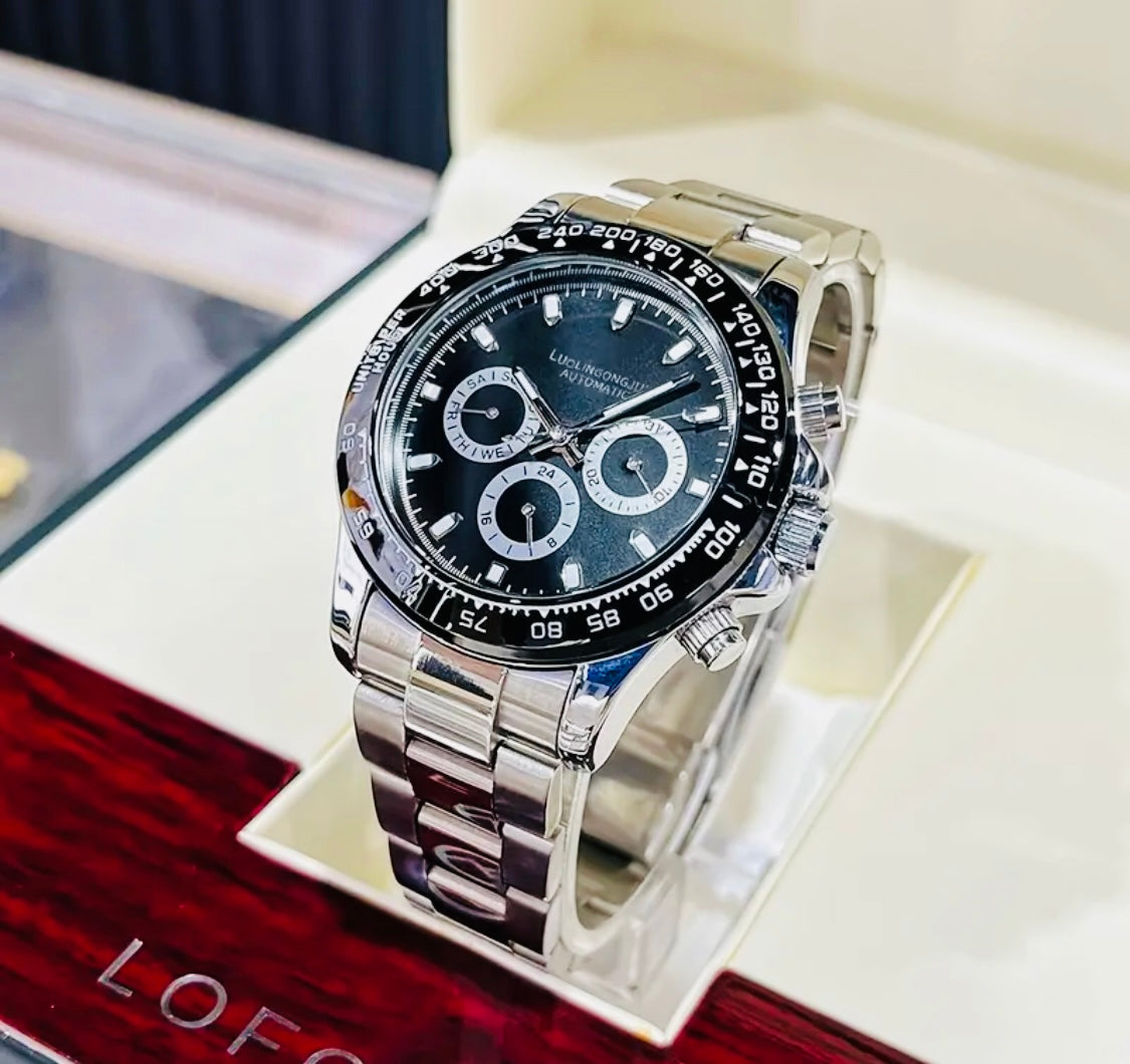 Hermoso y Elegante Reloj Mecánico Tipo Daytona Excelentes Acabados! Disponible con Carátula Negra y Gris! 💯% Original