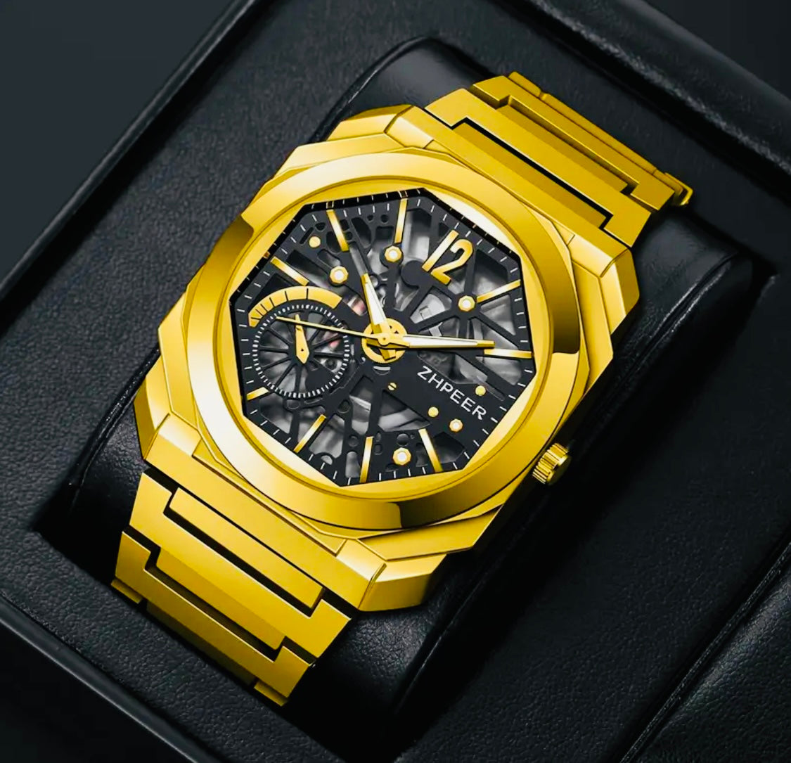 Reloj de Acero Inoxidable de Alta Calidad -estilo casual de negocios- no resistente al agua, pantalla analógica, caja redonda de aleación de zinc, movimiento de cuarzo, accionamiento electrónico, correa de aleación - Regalo perfecto para profesionales y e