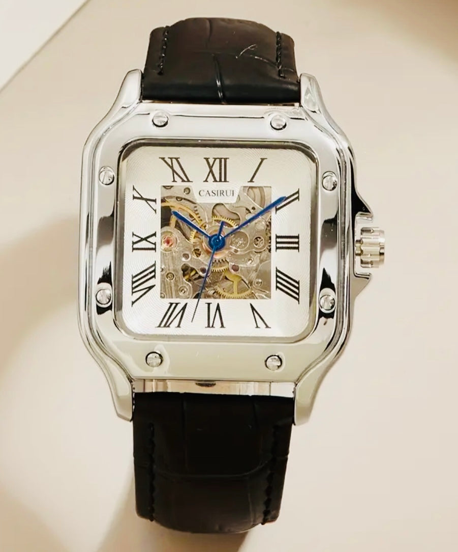 Elegante Diseño de Reloj Automático Mecánico con Ventana Skeleton 💯% Original Excelente Calidad