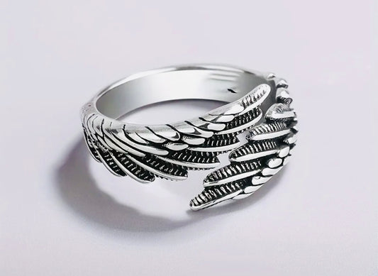 Hermoso anillo de plata .925 Alas de Ángel Unisex-Initalla-Hipoalergenico! Perfecto para regalo