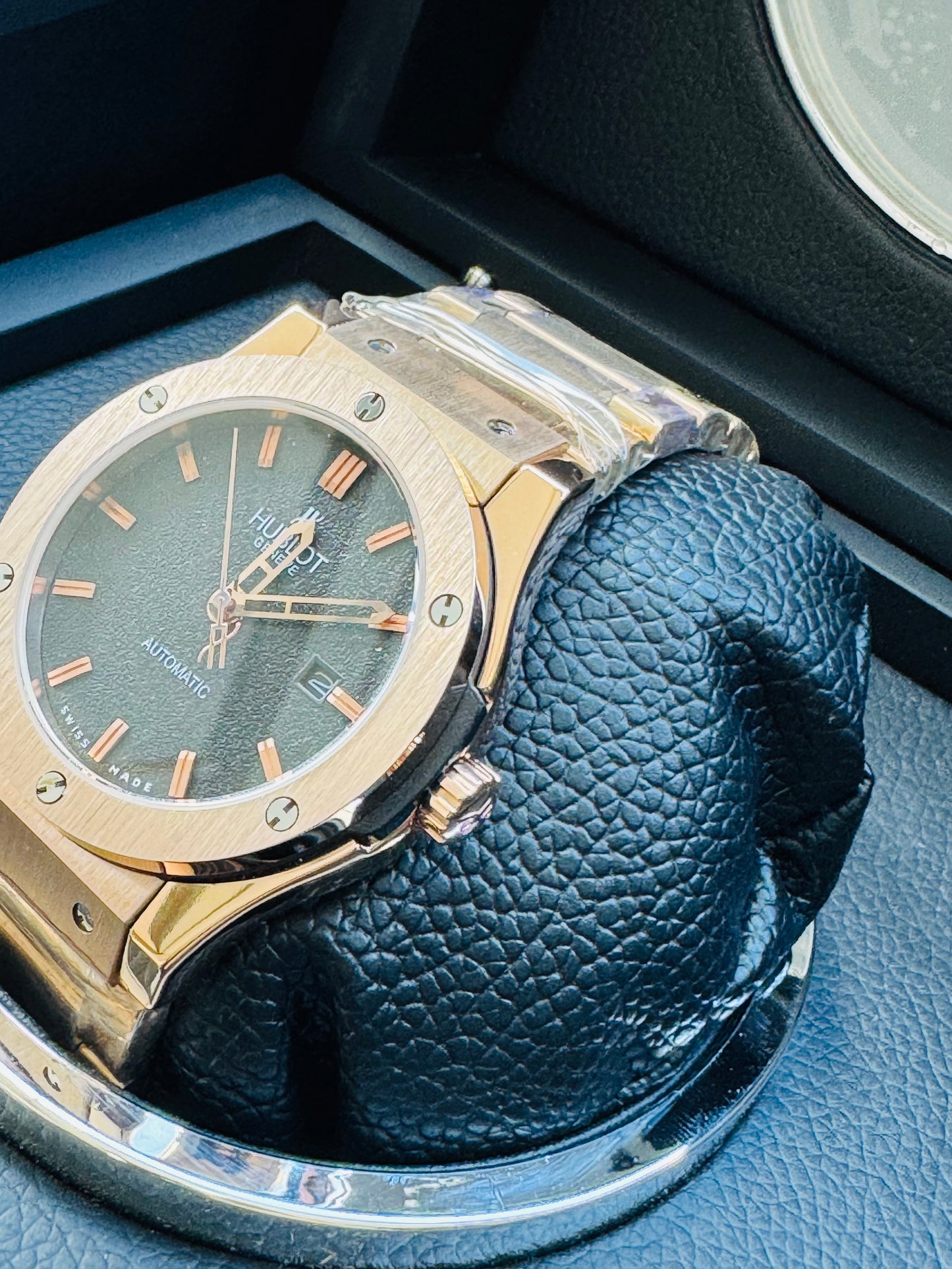 MÁXIMO LUJO! EXCLUSIVO HUBLOT AUTOMÁTICO CARATULA TIPO DIAMANTE 💎 Y LIJA! ELEGANCIA TOTAL!