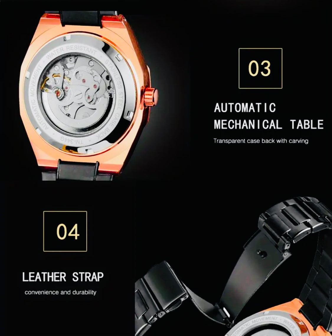 Elegante Reloj Automático Mecanico Skeleton 💯% Original Acero Inoxidable Excelentes Acabados y Gran Calidad