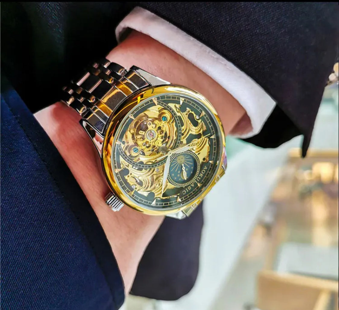 Hermoso y Elegante Reloj Automático Mecánico Tourbillon! Excelente Calidad y Diseño!