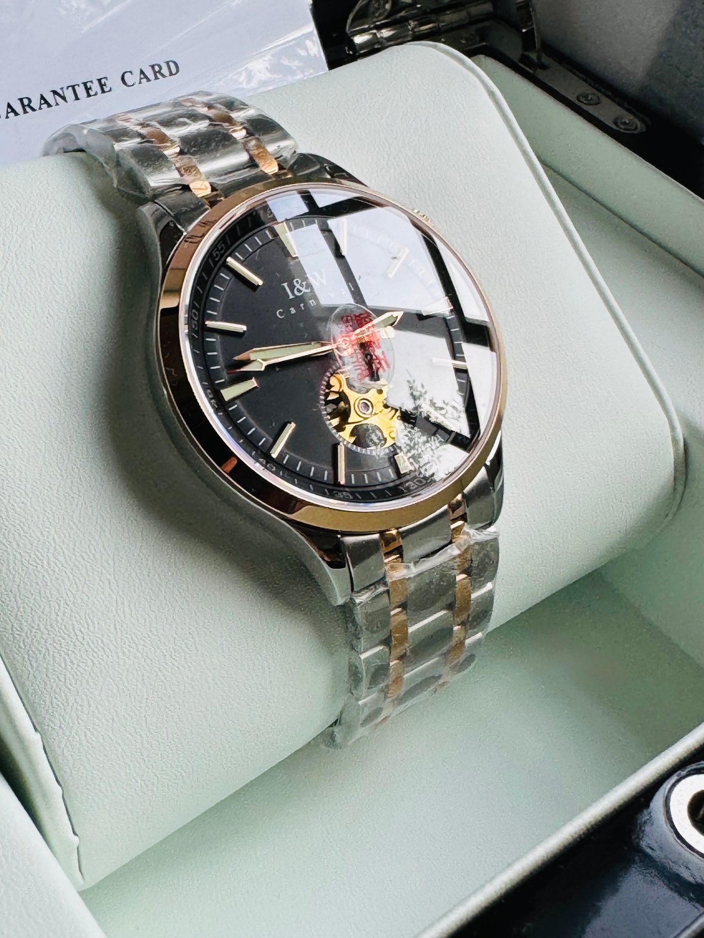 HERMOSO Y ELEGANTE RELOJ AUTOMÁTICO MECÁNICO CRISTAL ZAFIRO LUMINOSO 💯% ORIGINAL