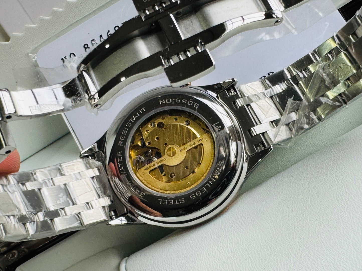 HERMOSO Y ELEGANTE RELOJ AUTOMÁTICO MECÁNICO CRISTAL ZAFIRO LUMINOSO 💯% ORIGINAL