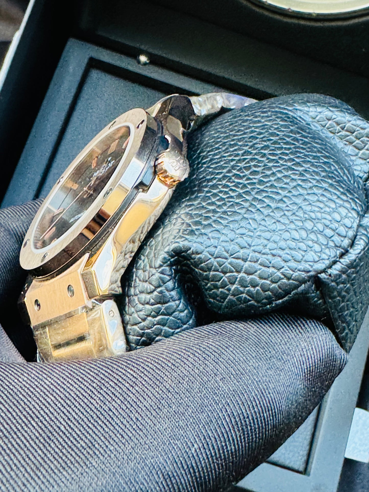 MÁXIMO LUJO! EXCLUSIVO HUBLOT AUTOMÁTICO CARATULA TIPO DIAMANTE 💎 Y LIJA! ELEGANCIA TOTAL!
