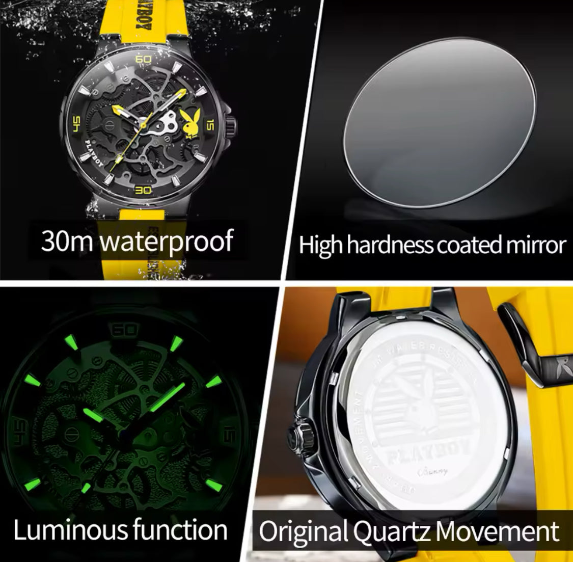 PLAYBOY-Reloj de pulsera luminoso para hombre, cronógrafo de cuarzo, informal, resistente al agua, de lujo, de alta calidad 💯% Original 

información por WhatsApp 99 81 92 84 65
Nota: No se hacen Envíos 🚚 
Ventas solo en Cancún 
Nuestro Lema: No somos N