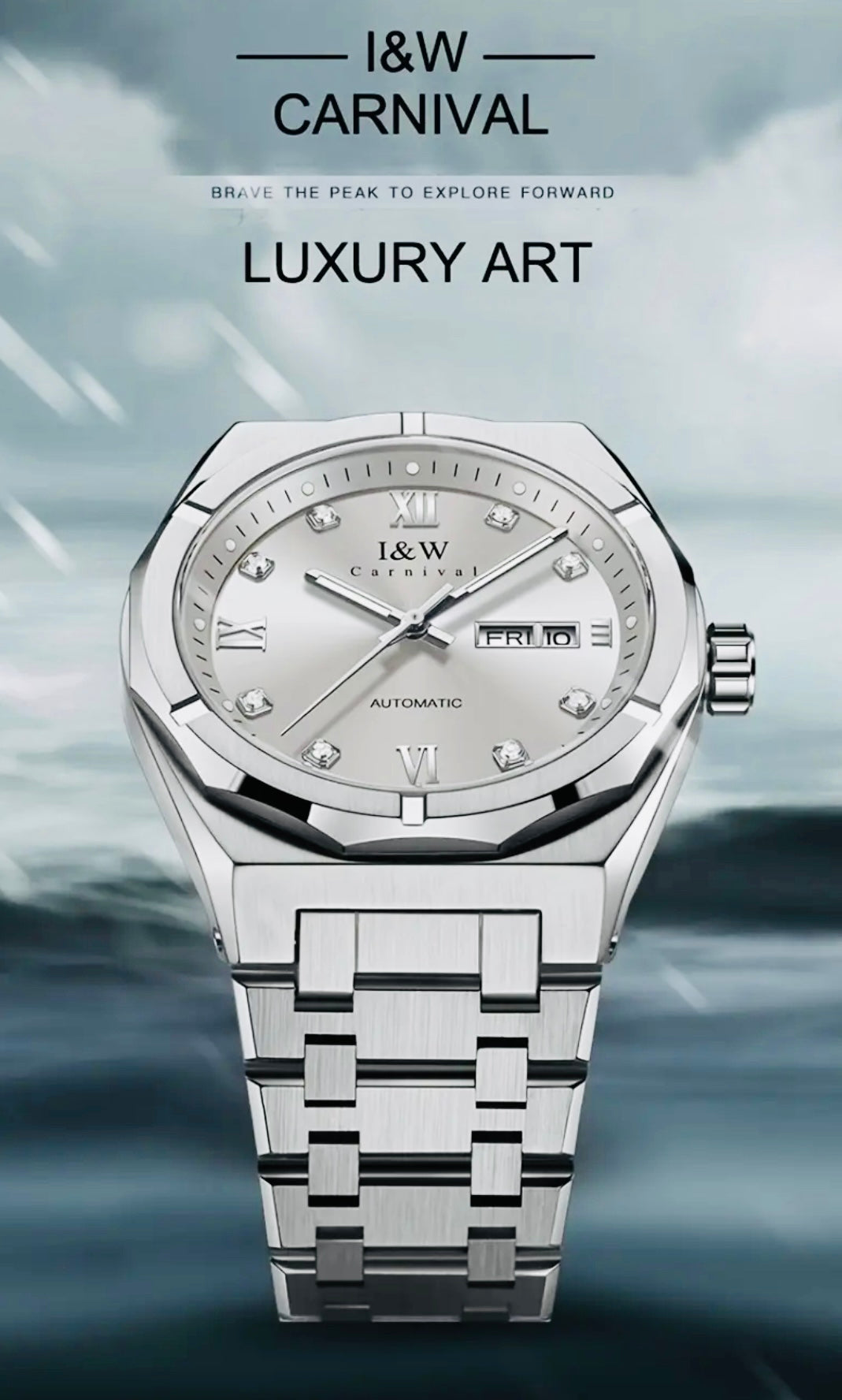 Increíble y Hermoso Reloj Automático Mecánico Día con Letras y Fechador Numérico- Crystal Zafiro! Movimiento Japonés que es el Mejor a Nivel Mundial Superando al Suizo! Maquinaria Japonesa con Joyas 💎 Japonesas Miyota! 💯% Original-30 Metros Profundidad!