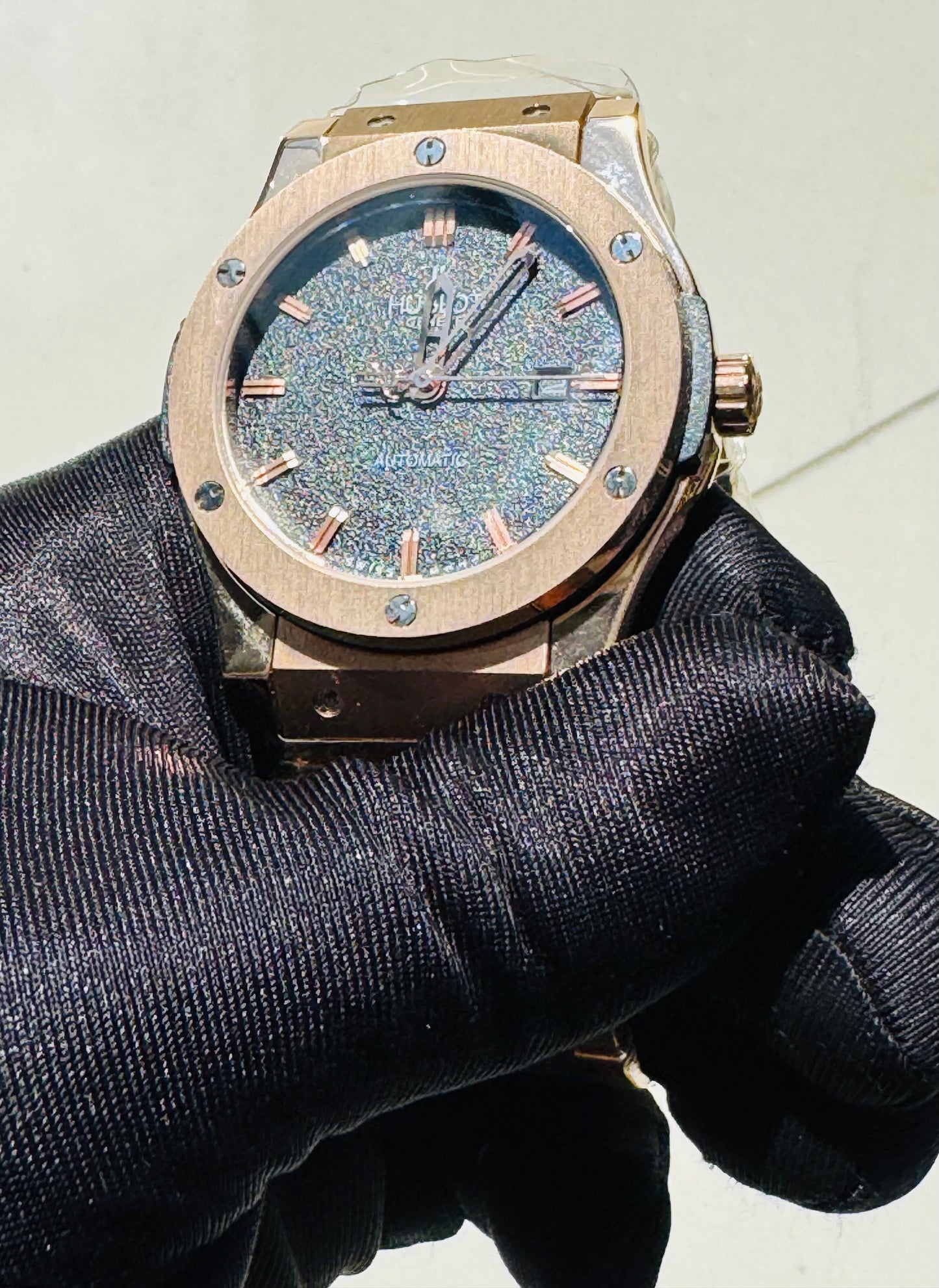 MÁXIMO LUJO! EXCLUSIVO HUBLOT AUTOMÁTICO CARATULA TIPO DIAMANTE 💎 Y LIJA! ELEGANCIA TOTAL!