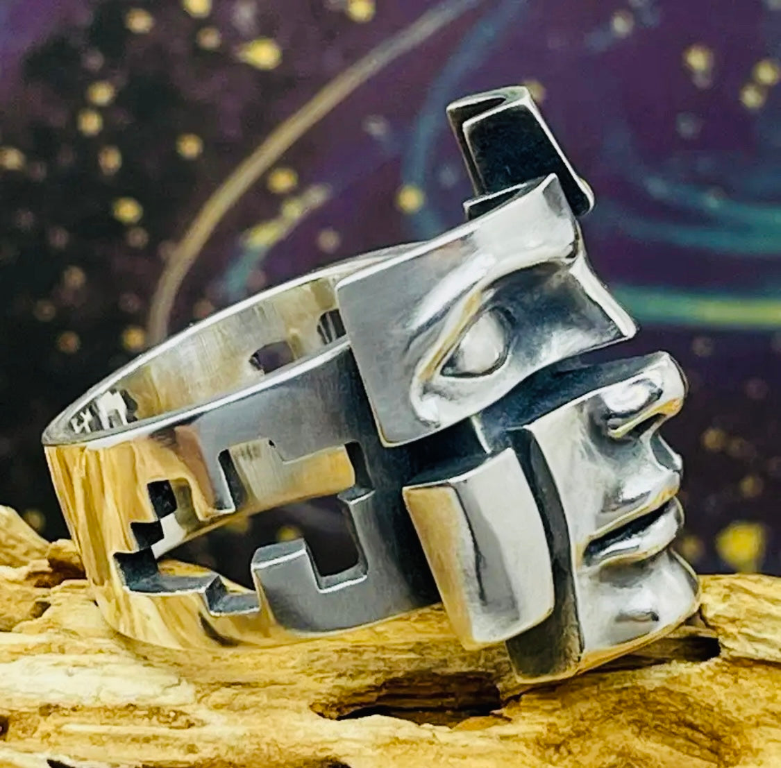 Original Anillo Unitalla Ajustable Retro Abstracto Dividido, Unitalla Ajustable - Hipoalergenico de Cobre Unisex Perfecto para Regalo