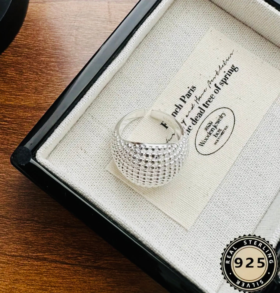 Helegante Anillo de Plata .925 Hipoalergenico-Unitalla Perfecto para Regalo