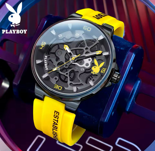 PLAYBOY-Reloj de pulsera luminoso para hombre, cronógrafo de cuarzo, informal, resistente al agua, de lujo, de alta calidad 💯% Original