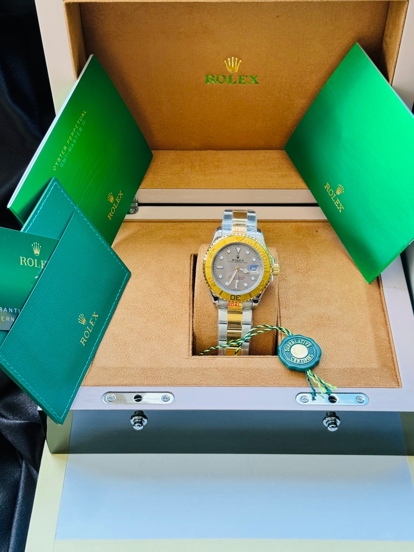 HERMOSO DISEÑO RELOJ AUTOMÁTICO MECÁNICO YACHT MASTER OYSTER PERPETUAL DATE