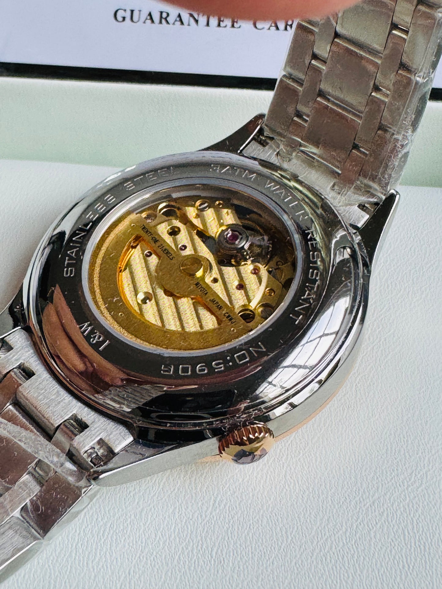 HERMOSO Y ELEGANTE RELOJ AUTOMÁTICO MECÁNICO CRISTAL ZAFIRO LUMINOSO 💯% ORIGINAL