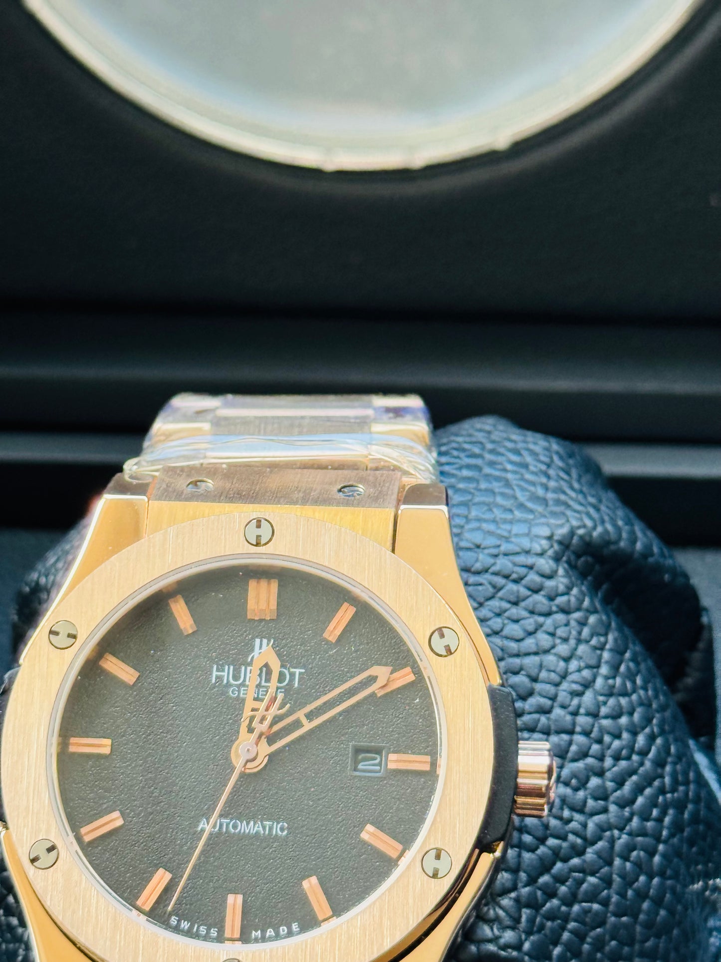 MÁXIMO LUJO! EXCLUSIVO HUBLOT AUTOMÁTICO CARATULA TIPO DIAMANTE 💎 Y LIJA! ELEGANCIA TOTAL!