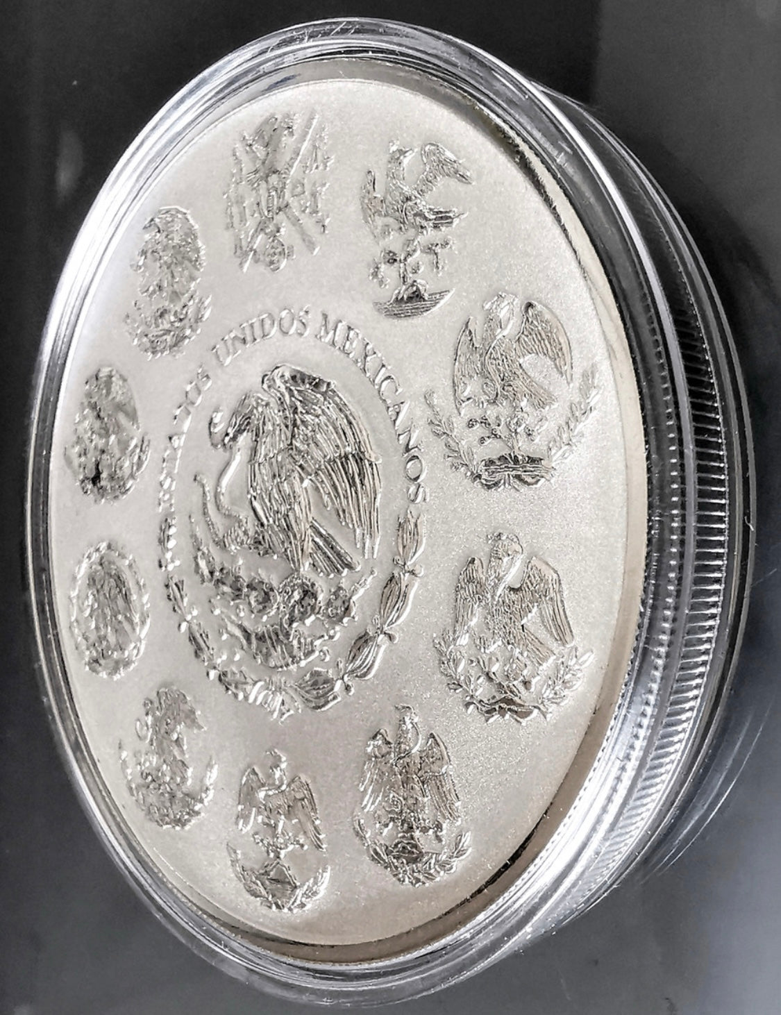 Hermosa 🤩 y Exclusiva Moneda Plata Pura de Ley .999 -5 Onzas- Acabado MATE BRILLO AÑO 2018. Nueva Encapsulada Sellada de Origen Casa de Moneda 🪙 Alto Relieve!
