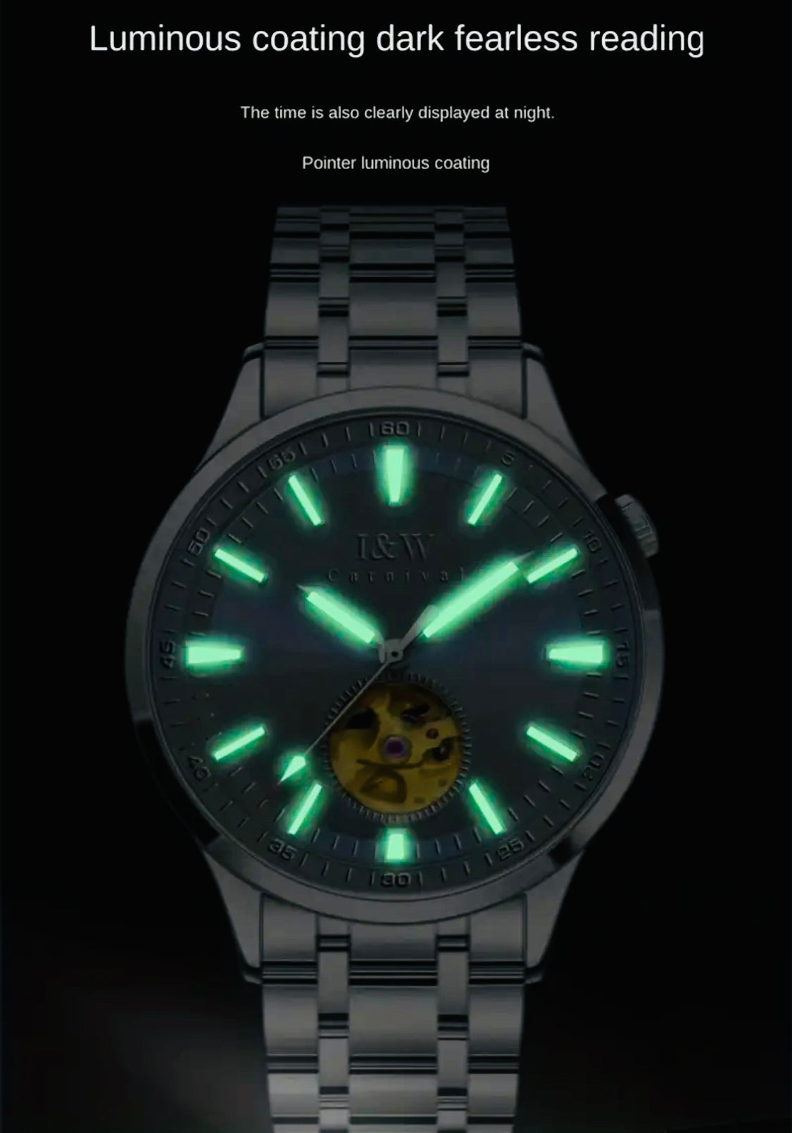 HERMOSO Y ELEGANTE RELOJ AUTOMÁTICO MECÁNICO CRISTAL ZAFIRO LUMINOSO 💯% ORIGINAL