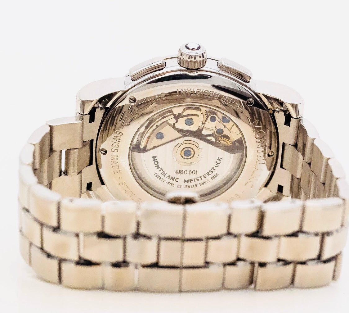 RELOJ MONT BLANC

-MEISTERSTUCK

AUTOMÁTICO MECÁNICO

CRISTAL ZAFIRO-

25 JOYAS

MÚLTIPLES COMPLICACIONES -

FECHADOR -

CRONÓMETRO -

CRONOGAFO-

FECHADOR-

CALENDARIO-

DIA DE LA SEMANA-

ETC -100%

ORIGINAL CAJA PAPELES