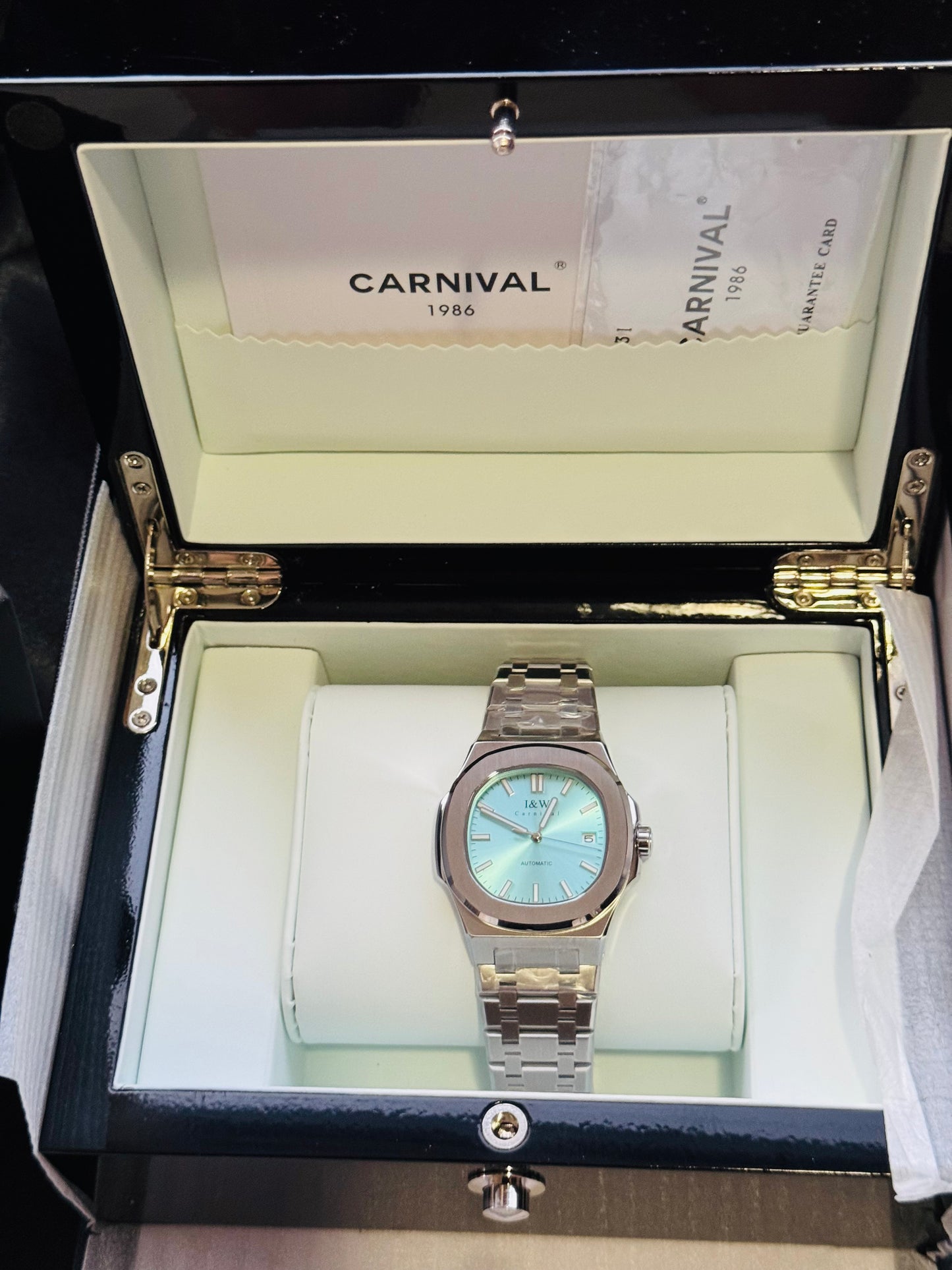 ELEGANTE RELOJ MECÁNICO AUTOMÁTICO DE GRAN CALIDAD I & W CARNIVAL 💯% ORIGINAL
