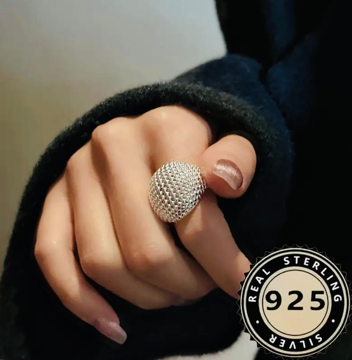 Helegante Anillo de Plata .925 Hipoalergenico-Unitalla Perfecto para Regalo