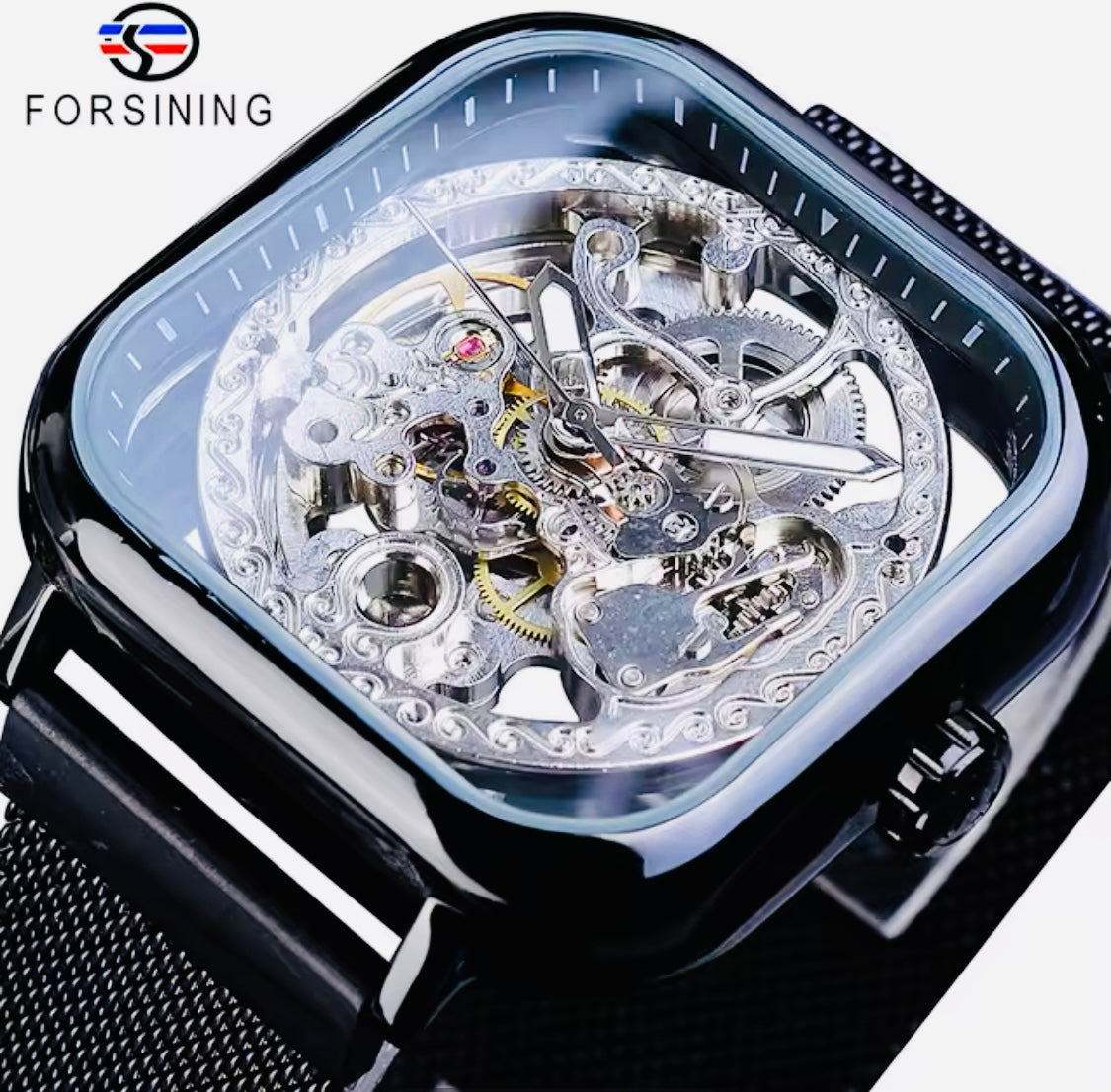 Hermoso Reloj Automático Mecánico Skeleton Movimiento de Excelente Calidad y Diseño! 💯% Original Pulso Magnético 🧲!