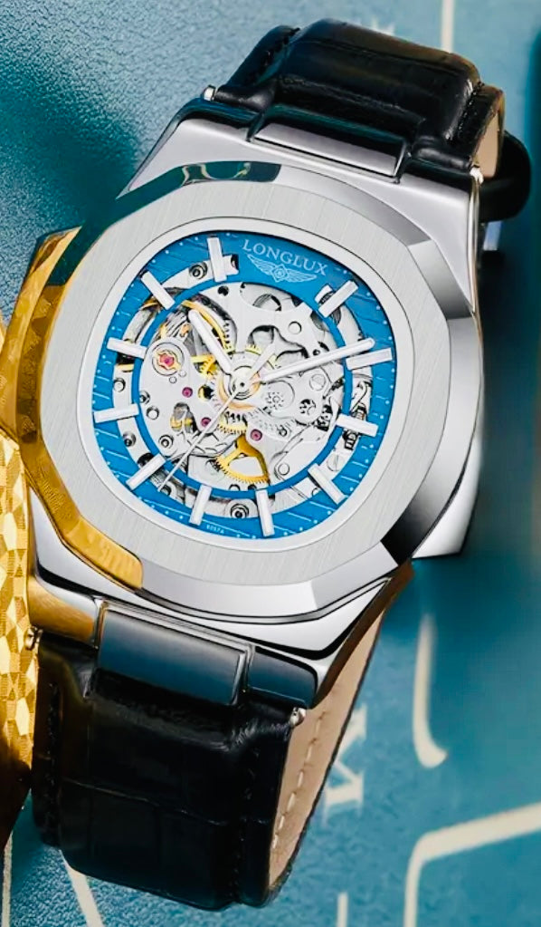 Moderno Diseño Reloj Automático Mecánico Skeleton- 💯% Original Ideal para Regalo 🎁