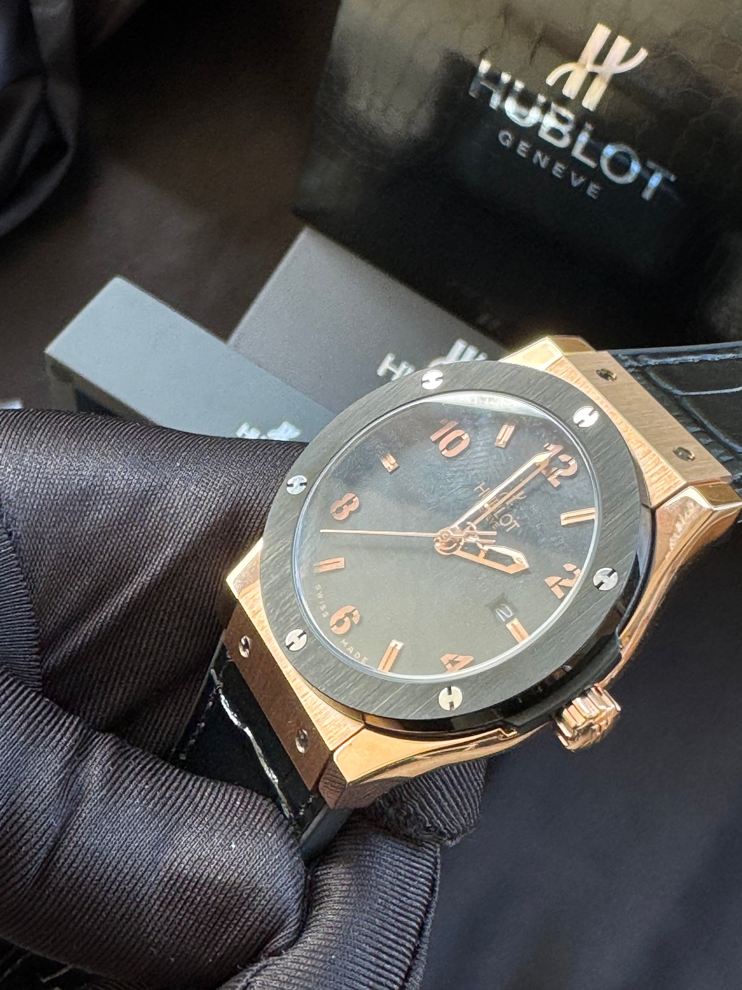 ELEGANTE Y SOFISTICADO DISEÑO RELOJ AUTOMÁTICO MECÁNICO HUBLOT EDICIÓN ESPECIAL CLÁSSIC FUSION!