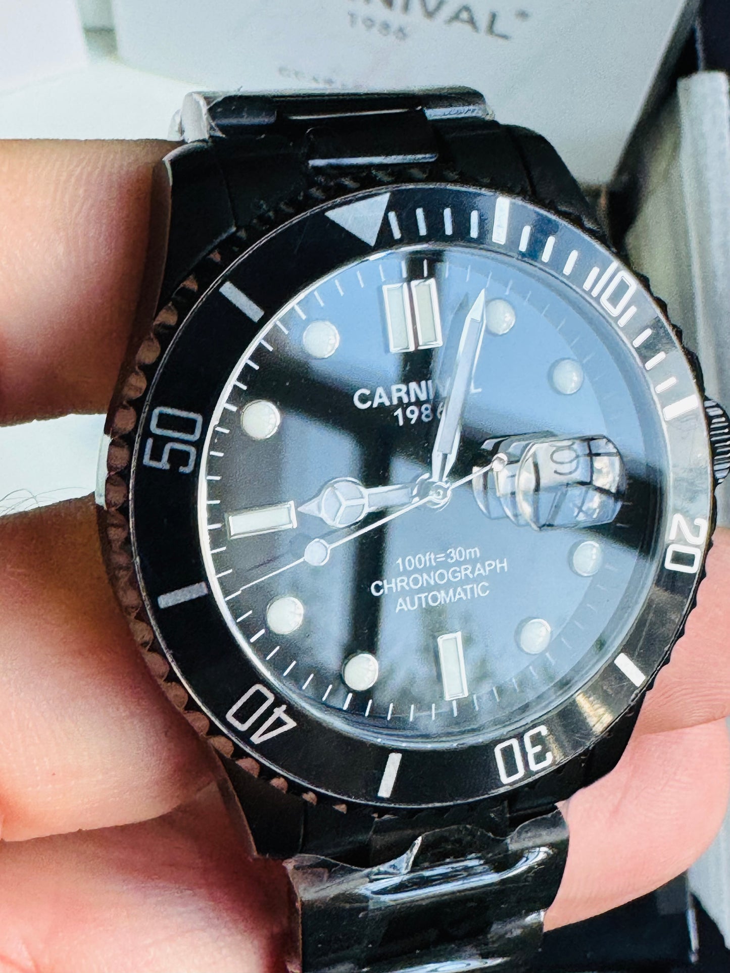 HERMOSO RELOJ AUTOMÁTICOMECÁNICO CRISTAL ZAFIRO-FECHADOR-LUMINOSO-RESISTENCIA AL AGUA-ALTA GAMA- 💯% ORIGINAL