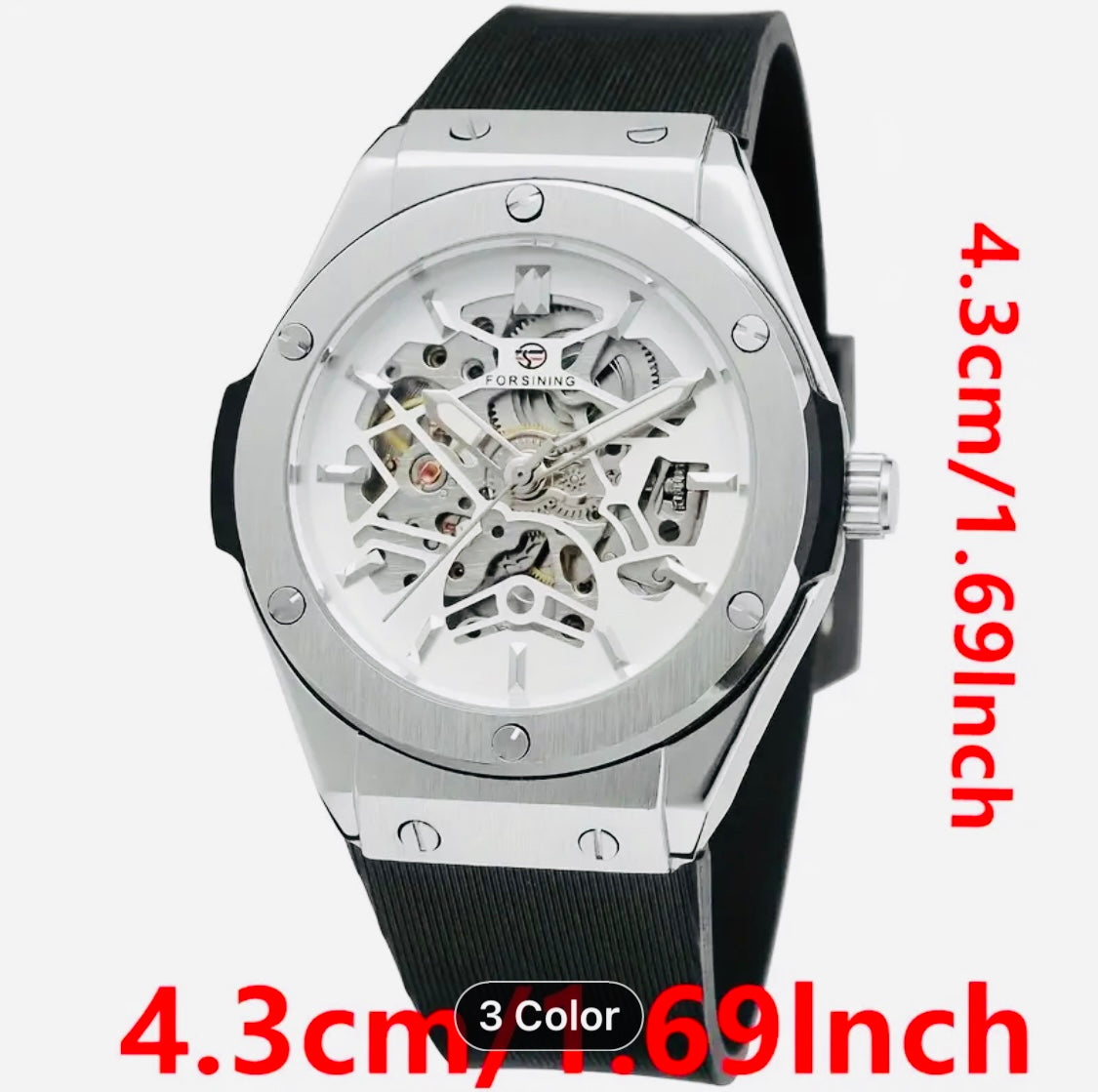 Elegante Reloj Automático Mecánico SKELETON Excelente Calidad y Diseño! Moderna Correa de Silicona! 💯% Original