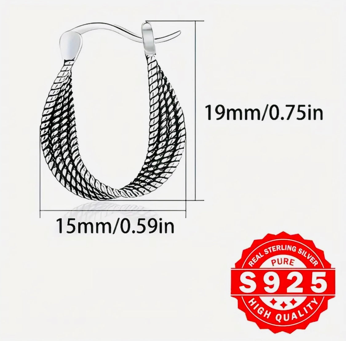 Arete de Aro Vintage Royal Twist, Plata de Ley 925, Bañado en Platino, Hipoalergénico, Diseño Trenzado Único, Regalo Perfecto para Mujeres - Adecuado para Acción de Gracias y Todas las Ocasiones!