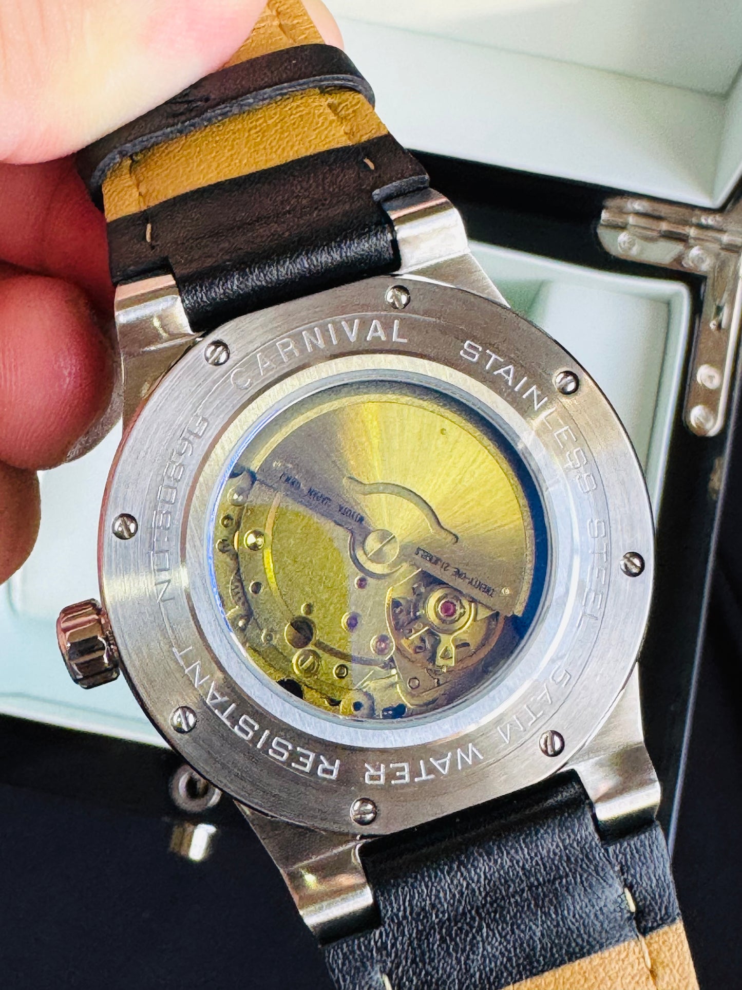 IMPECABLE RELOJ AUTOMÁTICO MECÁNICO DE GRAN CALIDAD MOVIMIENTO JAPONÉS MIYOTA-21 JOYAS- CRISTAL ZAFIRO-FECHADOR-SEMANARIO-A PRUEBA DE AGUA 30 MT. 💯% ORIGINAL