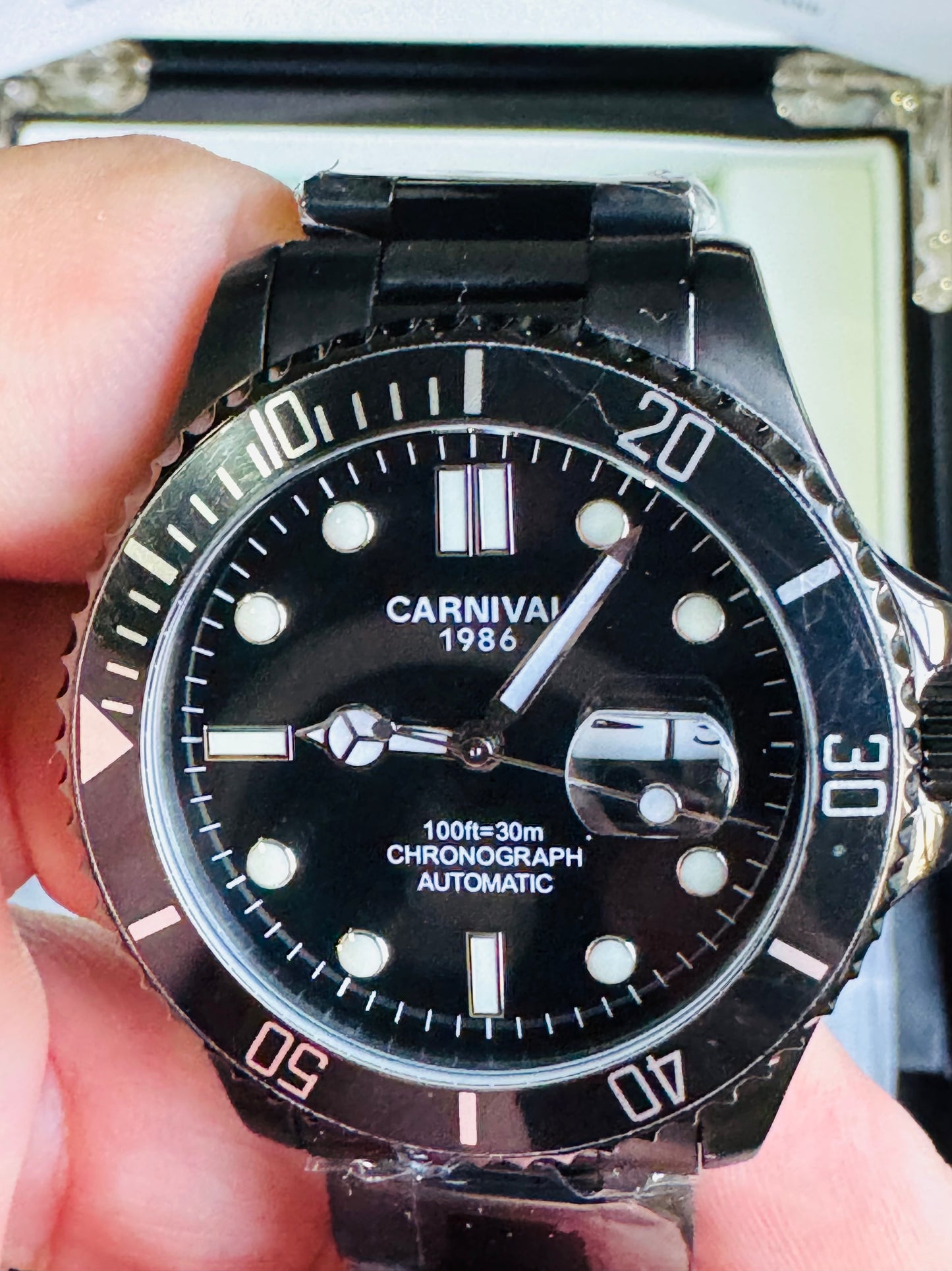 HERMOSO RELOJ AUTOMÁTICOMECÁNICO CRISTAL ZAFIRO-FECHADOR-LUMINOSO-RESISTENCIA AL AGUA-ALTA GAMA- 💯% ORIGINAL