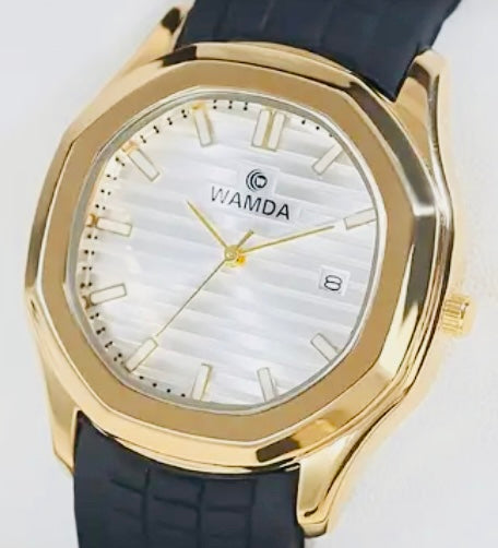 Reloj de Pulsera de Cuarzo Elegante para Negocios con Correa de Silicona, Caja de Aleación Hexagonal - Batería de Botón -Perfecto para Regalo 🎁