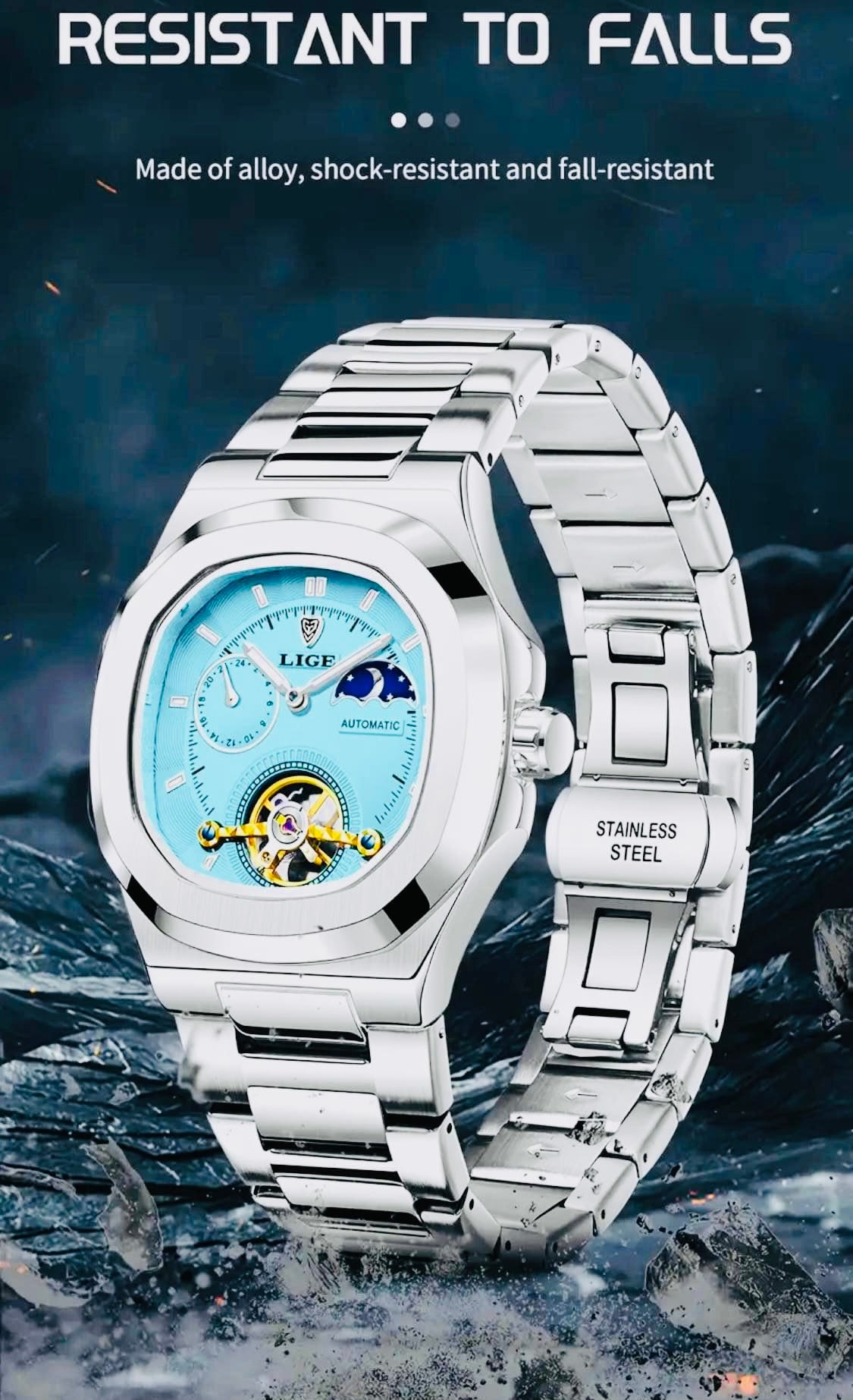Hermoso Reloj Tourbillon Automático Mecánico 100% Original  Multifuncional