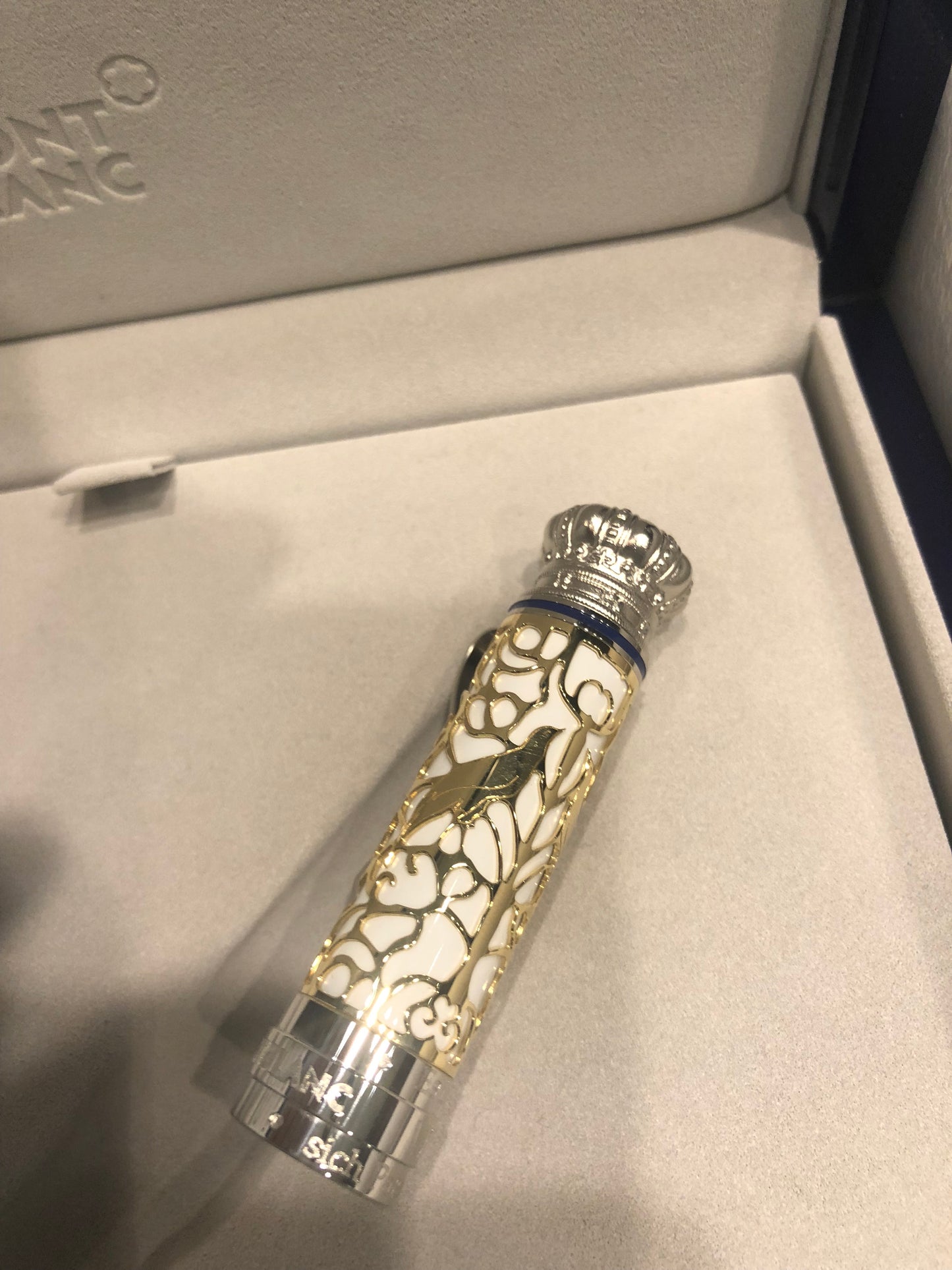 Única en México Pluma Fuente Ludwig II Oro Macizo 18K. Platino Marfil dé Mamut una Verdadera Obra de Arte Completamente Nueva y sin Entintar