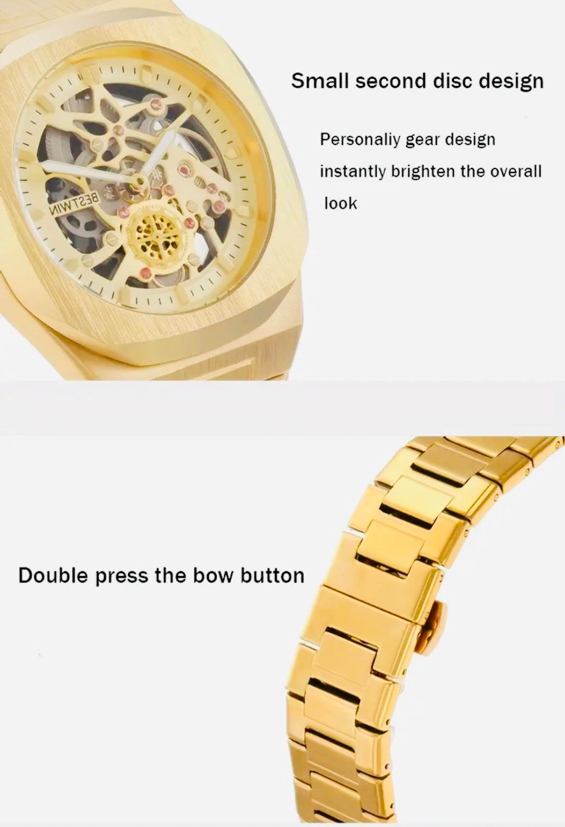 Hermoso Diseño Reloj Skeleton Movimiento de Cuarzo- 💯% Original Perfecto para Regalo 🎁