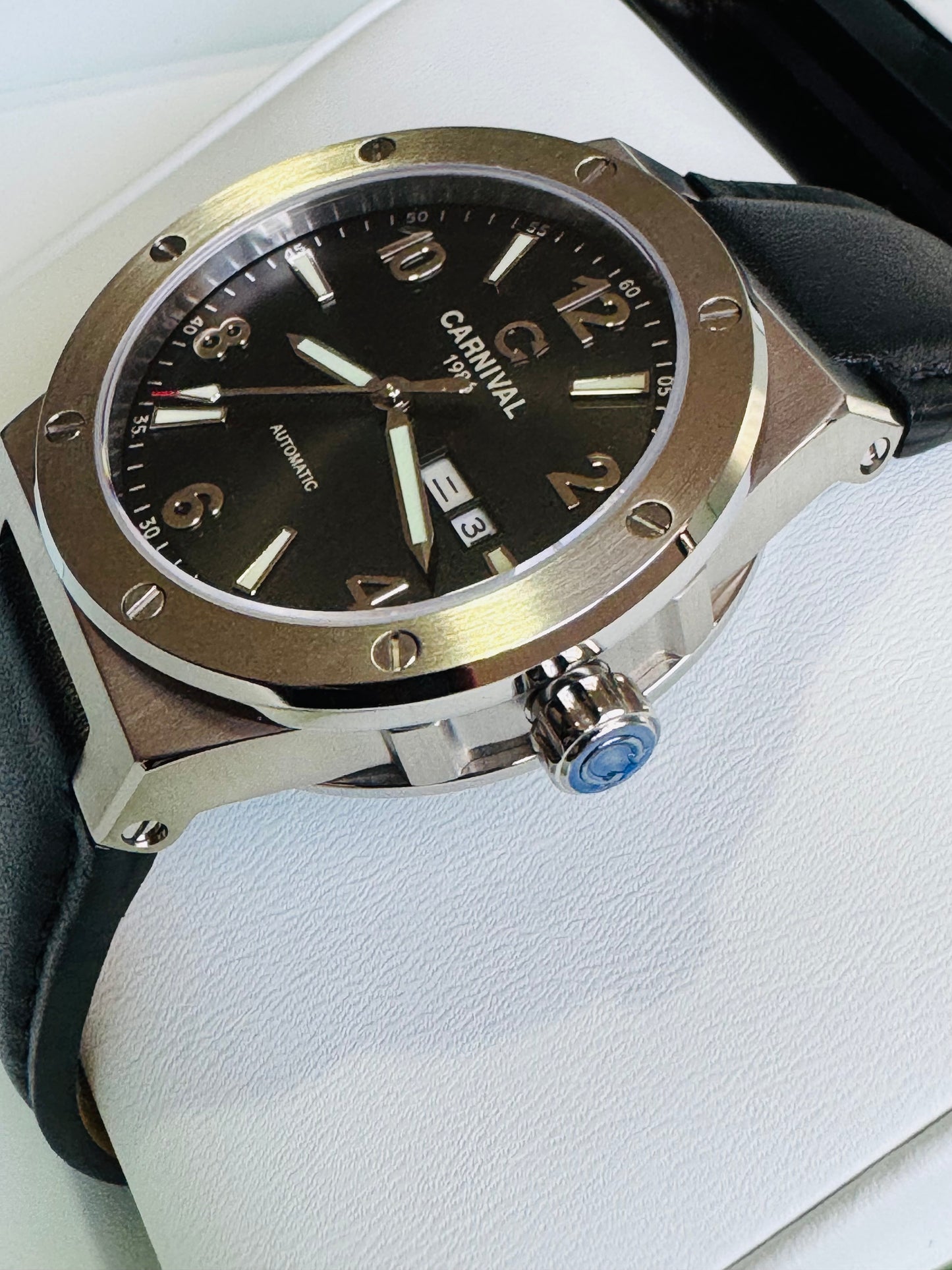 IMPECABLE RELOJ AUTOMÁTICO MECÁNICO DE GRAN CALIDAD MOVIMIENTO JAPONÉS MIYOTA-21 JOYAS- CRISTAL ZAFIRO-FECHADOR-SEMANARIO-A PRUEBA DE AGUA 30 MT. 💯% ORIGINAL