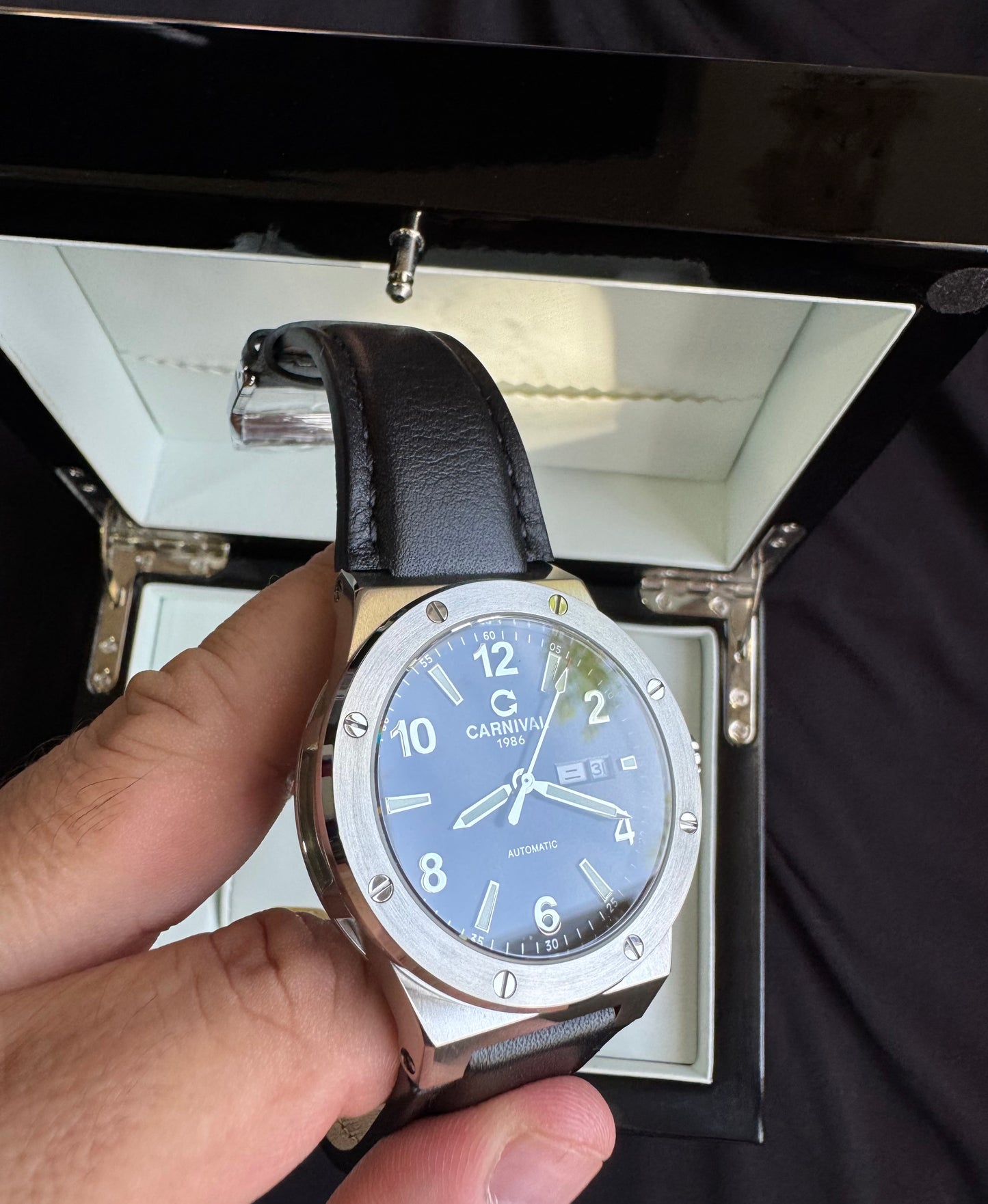 IMPECABLE RELOJ AUTOMÁTICO MECÁNICO DE GRAN CALIDAD MOVIMIENTO JAPONÉS MIYOTA-21 JOYAS- CRISTAL ZAFIRO-FECHADOR-SEMANARIO-A PRUEBA DE AGUA 30 MT. 💯% ORIGINAL