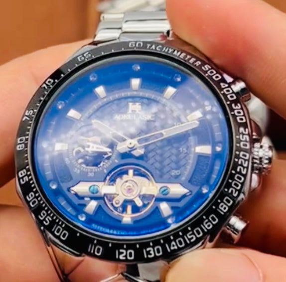 Espectácular Diseño Reloj Mecánico Automático Tourbillon! Elegante y Estiloso con Movimiento de Tourbillon - Diseño Hueco Elegante, Correa de Acero Inoxidable! Gran Calidad en sus Materiales y Diseño! 💯% Original