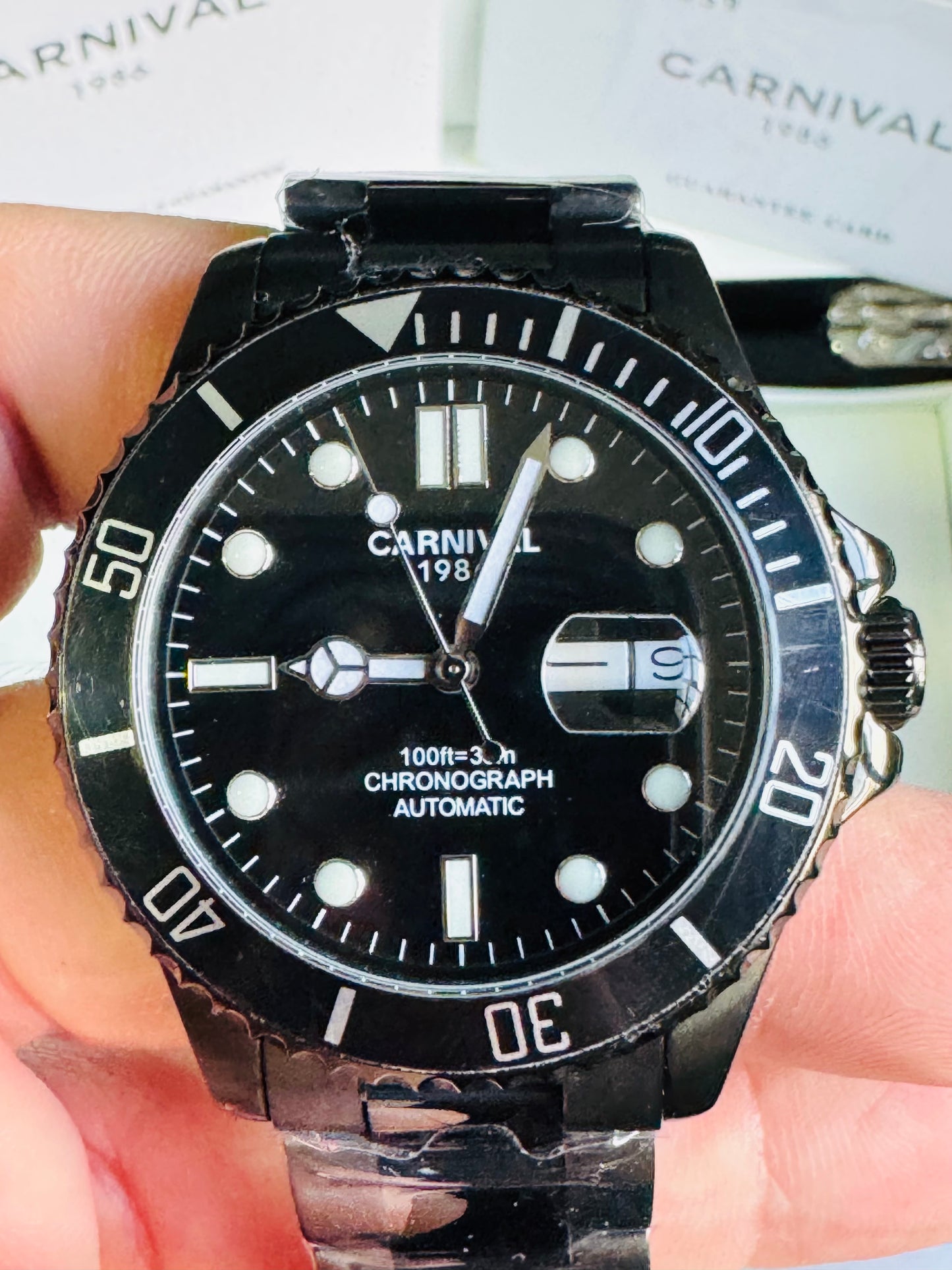 HERMOSO RELOJ AUTOMÁTICOMECÁNICO CRISTAL ZAFIRO-FECHADOR-LUMINOSO-RESISTENCIA AL AGUA-ALTA GAMA- 💯% ORIGINAL