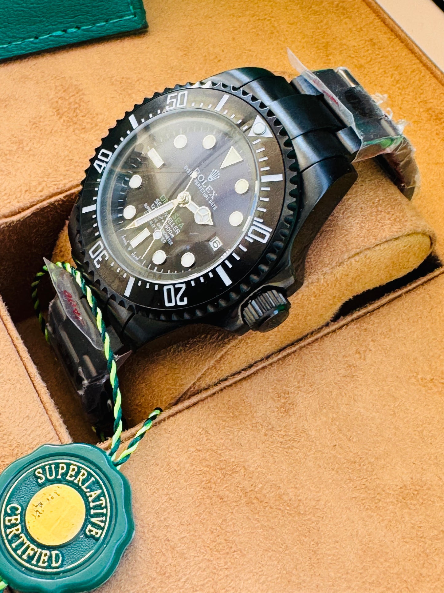 HERMOSO DISEÑO RELOJ AUTOMÁTICO MECÁNICO DEEP SEA DEWELLER VÁLVULA DE ESCAPE FECHADOR ETC;