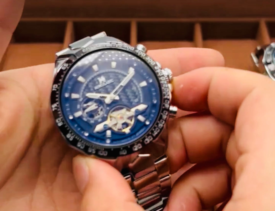 Espectácular Diseño Reloj Mecánico Automático Tourbillon! Elegante y Estiloso con Movimiento de Tourbillon - Diseño Hueco Elegante, Correa de Acero Inoxidable! Gran Calidad en sus Materiales y Diseño! 💯% Original