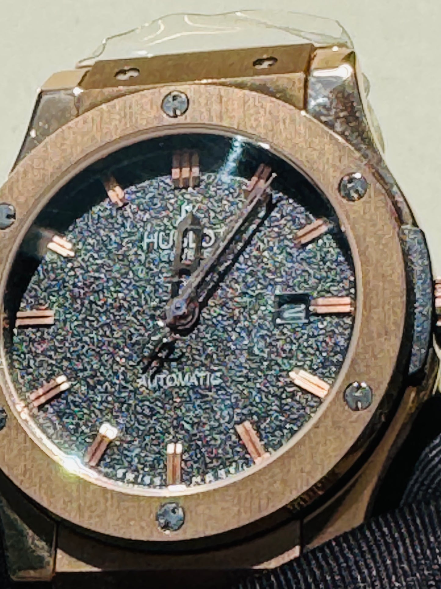 MÁXIMO LUJO! EXCLUSIVO HUBLOT AUTOMÁTICO CARATULA TIPO DIAMANTE 💎 Y LIJA! ELEGANCIA TOTAL!