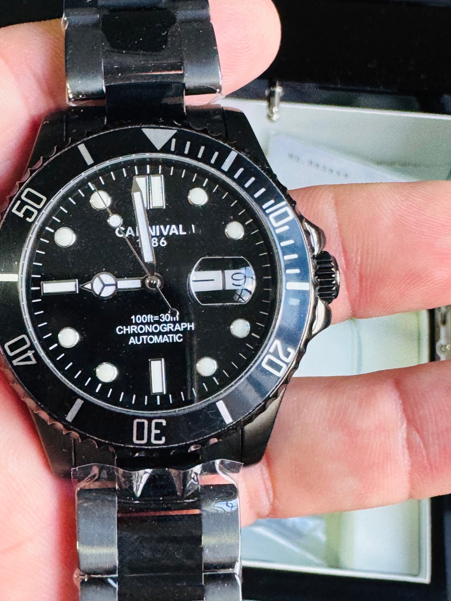 HERMOSO RELOJ AUTOMÁTICOMECÁNICO CRISTAL ZAFIRO-FECHADOR-LUMINOSO-RESISTENCIA AL AGUA-ALTA GAMA- 💯% ORIGINAL
