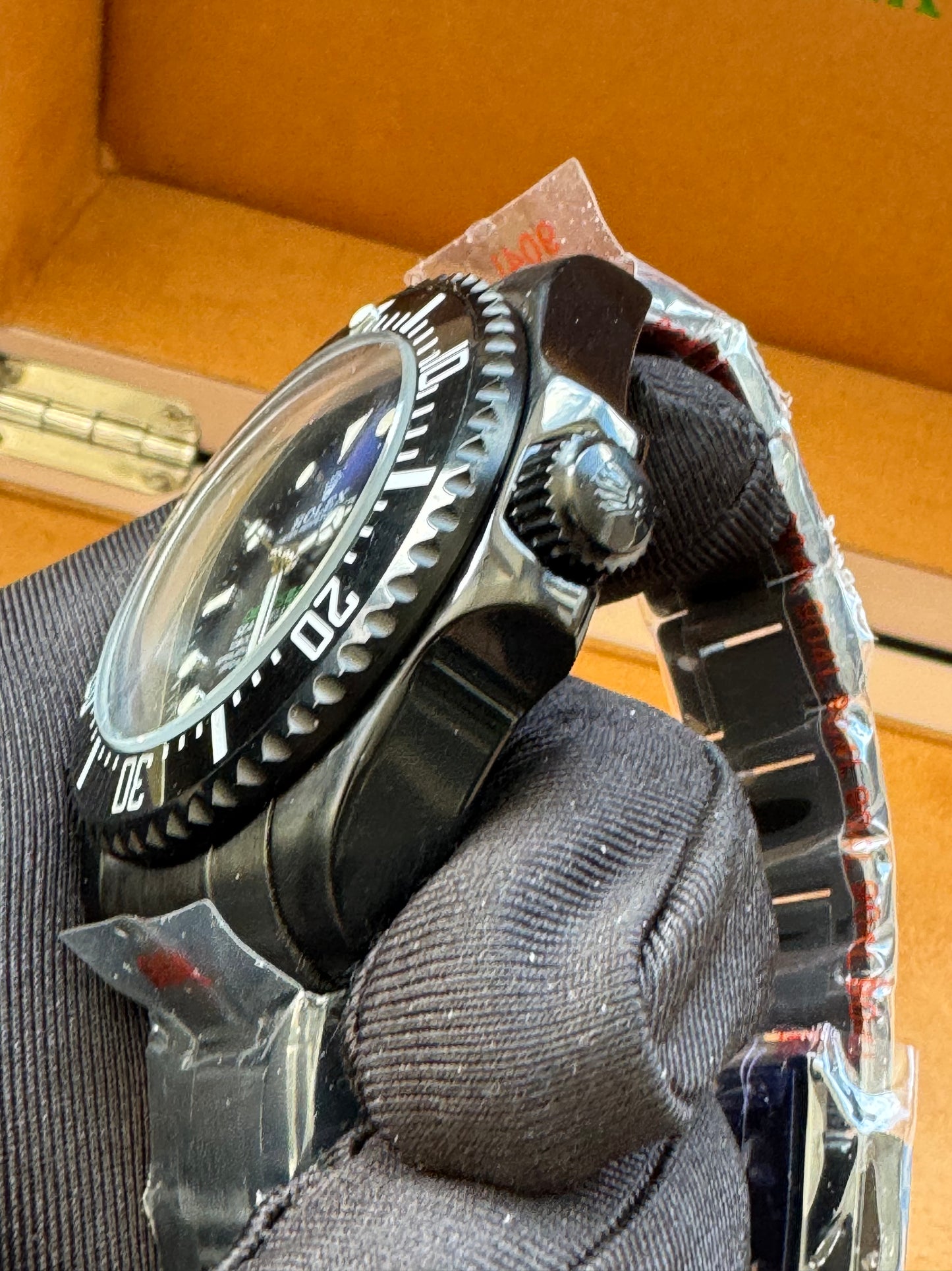 HERMOSO DISEÑO RELOJ AUTOMÁTICO MECÁNICO DEEP SEA DEWELLER VÁLVULA DE ESCAPE FECHADOR ETC;