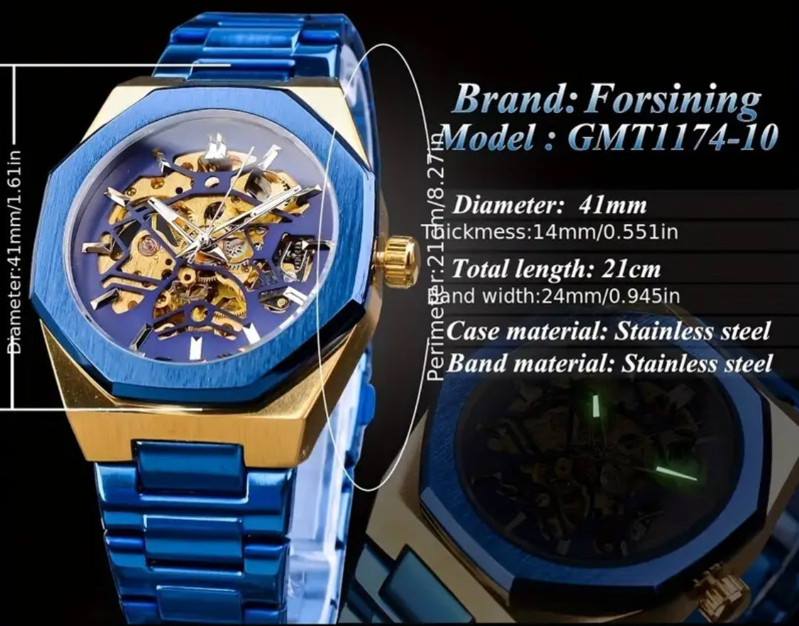 Hermoso Reloj Automático Mecanico Skeleton Fechador - Gran Calidad 💯% Original!