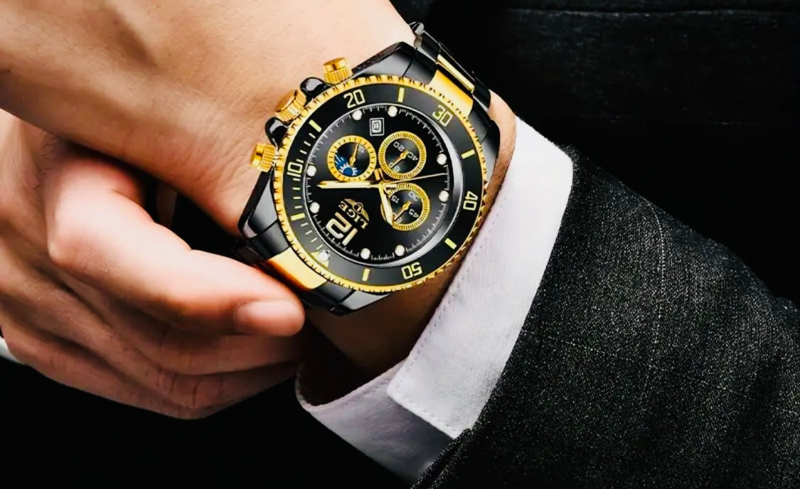Hermoso y Elegante Reloj Multifuncional de Movimiento de Cuarzo Caja y Pulso Acero Inoxidable Alta Calidad 💯% Original Simplemente Hermoso!